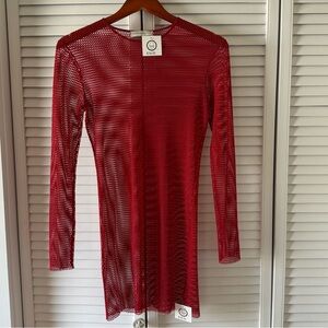 Faith Connexion Red Fishnet Dress